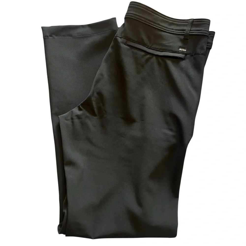 Hurley Black Flat Front Pants Mens Sz 32 X 32 Straight Leg